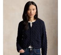 Polo Ralph Lauren Cardigan a trecce in misto cotone XS Blue