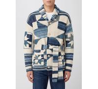 POLO RALPH LAUREN Cardigan in cotone e lino con collo a scialle e cintura XL Blue
