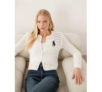 Polo Ralph Lauren - Cardigan in maglia bianco con logo M