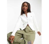Polo Ralph Lauren - Cardigan lavorato in cotone a trecce bianco con logo L
