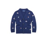 Polo Ralph Lauren Cardigan nautico cotone con scollo a V 4 YRS Blu navy francese