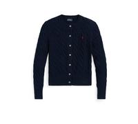 Polo Ralph Lauren - Cardigan in maglia di cotone a trecce blu navy con logo L