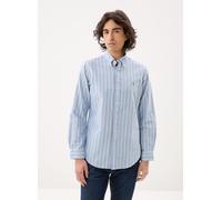 Camicia Oxford a righe custom fit Blu M Tinta unita