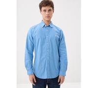 Camicia Oxford slim tinta in capo Blu L Tinta unita