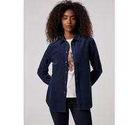 Camicia di velluto a maniche lunghe Blu S Tinta unita
