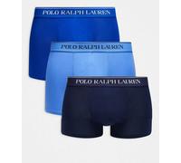 Polo Ralph Lauren - Confezione da 3 boxer aderenti classici blu navy/tonalità blu con fascia in vita con logo XL