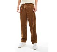 Polo Ralph Lauren - Easy - Pantaloni dritti color cuoio a coste con pieghe-Marrone M