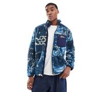 Polo Ralph Lauren - Felpa blu scuro in pile borg con zip corta e stampa shibori color indaco-Blu navy XL