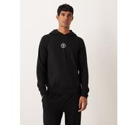 Polo Ralph Lauren - Felpa con cappuccio da casa nera con logo centrale in coordinato-Nero M