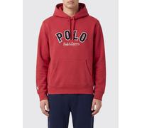 POLO RALPH LAUREN Felpa con cappuccio in misto cotone con logo S Rosso