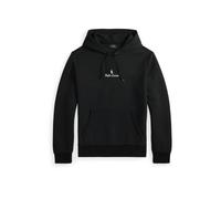 Polo Ralph Lauren - Felpa in maglia doppia con cappuccio e scritta del logo centrale nera-Nero 2XL