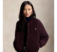 Polo Ralph Lauren - Giacca Bomber in Lana e Cashmere a Maglia Grossa - - Jackets - Donna - Rosso - L