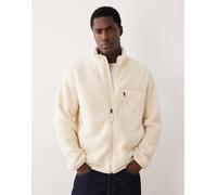 Polo Ralph Lauren - Giacca in pile borg color panna con zip-Bianco L