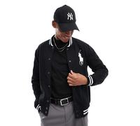 Polo Ralph Lauren - Giacca stile baseball nera in pile con logo-Nero M
