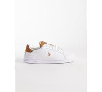 Polo Ralph Lauren - Heritage - Sneakers in pelle bianche con logo cuoio-Bianco 45