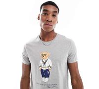Polo Ralph Lauren - Heritage - T-shirt custom fit grigio mélange con stampa di orsetto XL