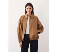 Polo Ralph Lauren - Icon - Bomber harrington in twill di cotone color cuoio con logo-Marrone L