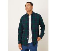 Polo Ralph Lauren - Icon - Camicia Oxford custom fit spazzolata blu navy e verde a quadri con logo S