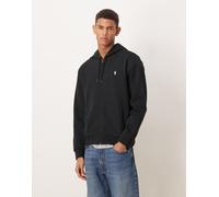 Polo Ralph Lauren - Icon - Felpa con cappuccio nera in maglia doppia con logo e zip-Nero M