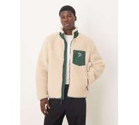 Polo Ralph Lauren - Icon - Giacca in pile borg crema con icona del logo e chiusura zip-Bianco L