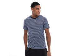 Polo Ralph Lauren - Icon - T-shirt custom fit blu navy/blu a righe in cotone pima con logo M