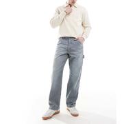 Polo Ralph Lauren - Jeans dritti stile salopette lavaggio chiaro a righe sottili-Blu W30 L32