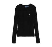 Polo Ralph Lauren - Julianna Icon - Maglione lavorato a trecce in cotone nero Polo con logo XS