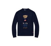 Polo Ralph Lauren, ,Knitwear ,Donna ,Blu ,2XL Suéter de Oso Polo de Algodón y Lino Jacquard