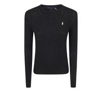 Polo Ralph Lauren - Julianna Icon - Maglione lavorato a trecce in cotone nero Polo con logo XS