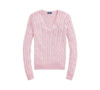 Polo Ralph Lauren - Pull torsadé à col V en coton Rosa - Abbigliamento S Rosa