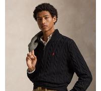 Ralph Lauren - Maglia a trecce con zip corta in cotone - - Knitwear - Uomo - Grigio - M
