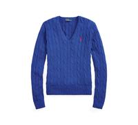 Polo Ralph Lauren Maglia in cotone a trecce con scollo a V XL Blu Royal rugby