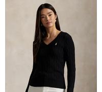 Polo Ralph Lauren Maglia in cotone a trecce con scollo a V XXL Black