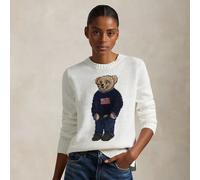 Polo Ralph Lauren - Polo Bear Linen-Cotton Crewneck Sweater - - Knitwear - Donna - Bianco - L
