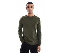 Polo Ralph Lauren - Maglietta a maniche lunghe custom fit verde oliva con logo XL