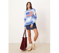 Polo Ralph Lauren - Maglione lavorato blu con bandiera L