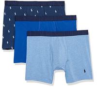 Polo Ralph Lauren Men's Tall Stretch Classic Fit Boxer Briefs, Trunks & Long Leg Available, 3-Pack, Royal Heather/Blue Heather White/Blue-3 Pack, 2X Big