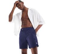 Polo Ralph Lauren - Monaco Icon Lux - Pantaloncini da bagno taglio medio vestibilità classica in nylon blu navy con logo W38