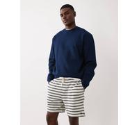 Polo Ralph Lauren - Pantaloncini in maglia a righe bianchi e blu navy con logo in coordinato-Bianco XL