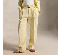 Polo Ralph Lauren Pantaloni Bacall in lino con cintura 52 Yellow