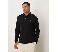 Polo Ralph Lauren - Polo a maniche lunghe custom fit in cotone pima nera con logo a icona-Nero L