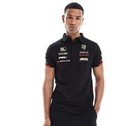 Polo Ralph Lauren - Polo in piqué nera con stampa del logo stile racing sul petto e sul retro-Nero S