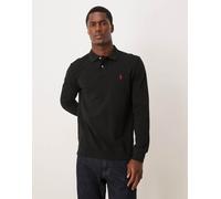 Polo Ralph Lauren - Polo nera in piqué custom fit a maniche lunghe con logo a icona-Nero XL