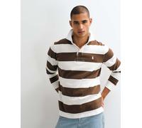 Polo Ralph Lauren polo rugby a maniche lunghe marrone e bianco XS