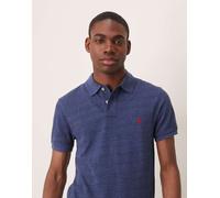 Polo Ralph Lauren - Polo slim in piqué blu navy mélange con logo S