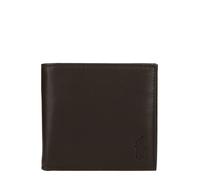 Polo Ralph Lauren - Portafoglio a libro marrone in pelle martellata con logo goffrato One Size