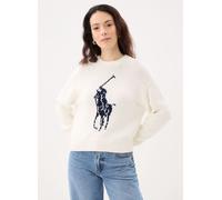 Polo Ralph Lauren - Pull à col rond Big Pony en laine Bianco - Abbigliamento XL Bianco