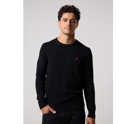 Maglione girocollo in cotone Nero XL Tinta unita