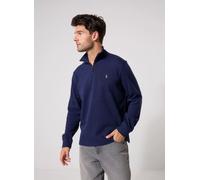 Polo Ralph Lauren - Pull demi-zippé en coton 710P07411 Blu - Abbigliamento L Blu
