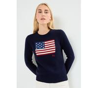 Polo Ralph Lauren - Pull drapeau à col rond en coton Blu - Abbigliamento M Blu